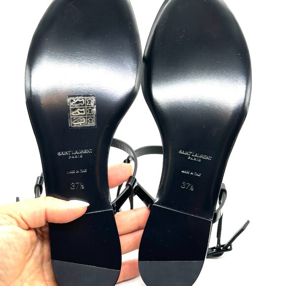 Saint Laurent Cassandra 05 Strass Crystal YSL Thong T Strap Flat Sandals - Picture 15 of 16
